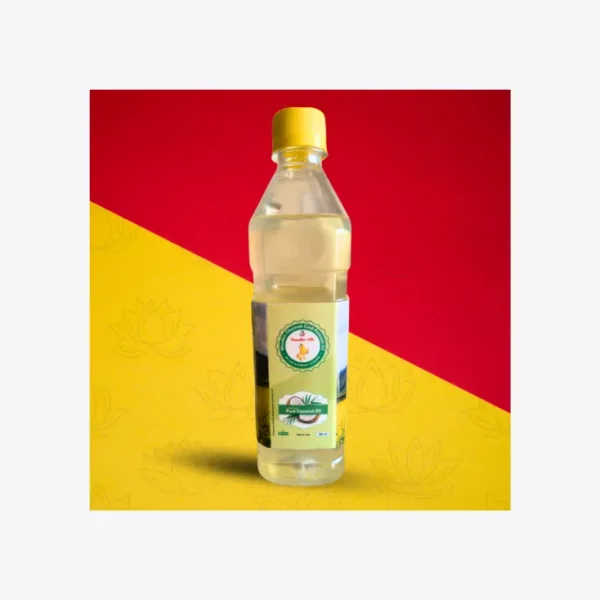 Vasudev cold-pressed coconut oil bottle – 100% pure and natural