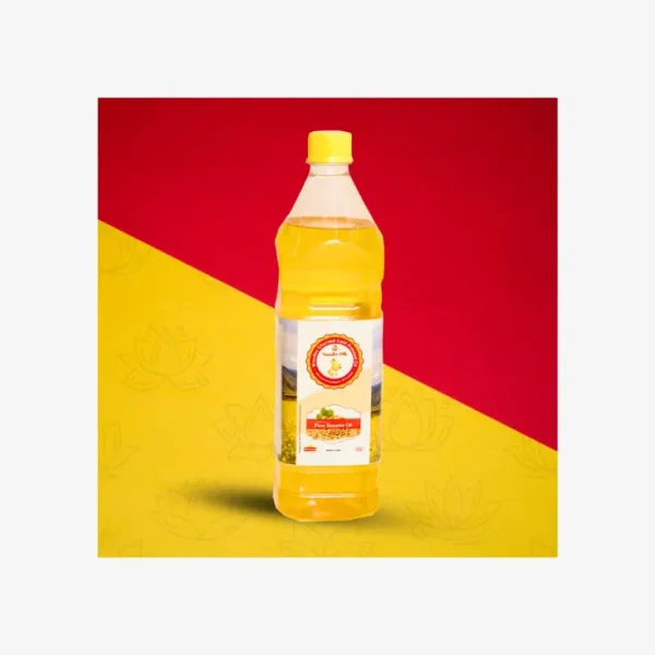 Vasudev cold-pressed sesame oil bottle – 100% pure til oil